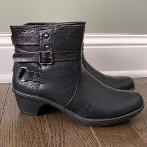 Black Booties with Buckle Detail and Hardware Sz 7